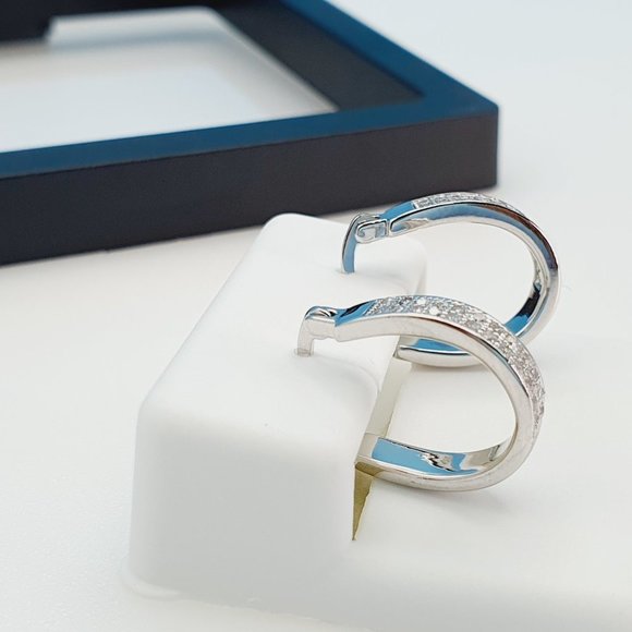 "925 Sterling Silver Cubic Zirconia Earrings, UU1P6A6139 - Picture 9 of 10